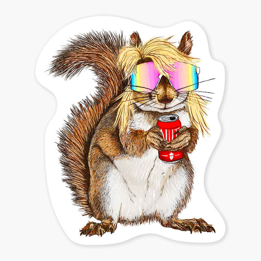 Nice Enough Stickers Mullet Squirrel