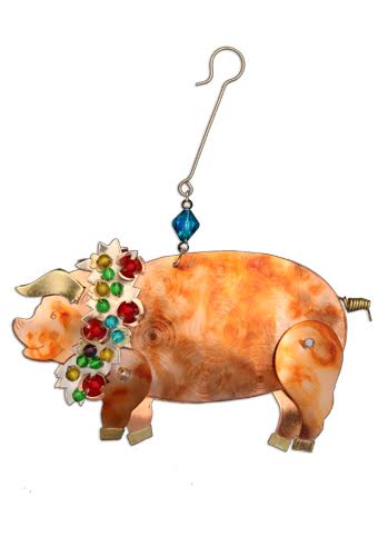 Pilgrim Imports Prize Winning Pig Ornament