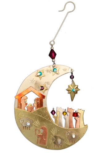 Pilgrim Imports Moon Nativity Ornament