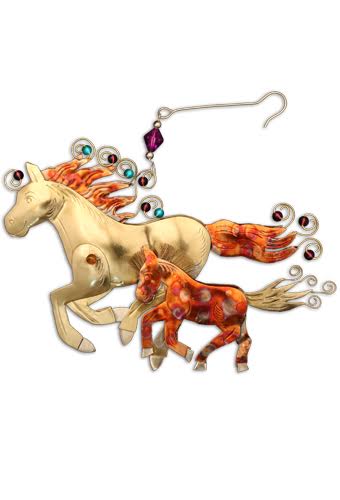 Pilgrim Imports Mare & Foal Ornament