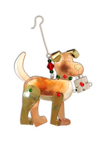 Pilgrim Imports Present Pup Ornament