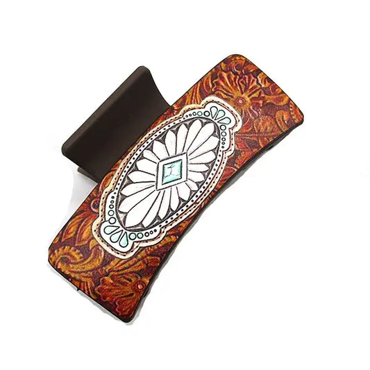 Snowing West Western Concho Design Hair Claw