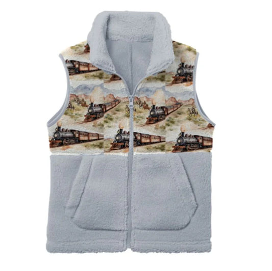 Shea Baby Cowboy Train Fleece Vest