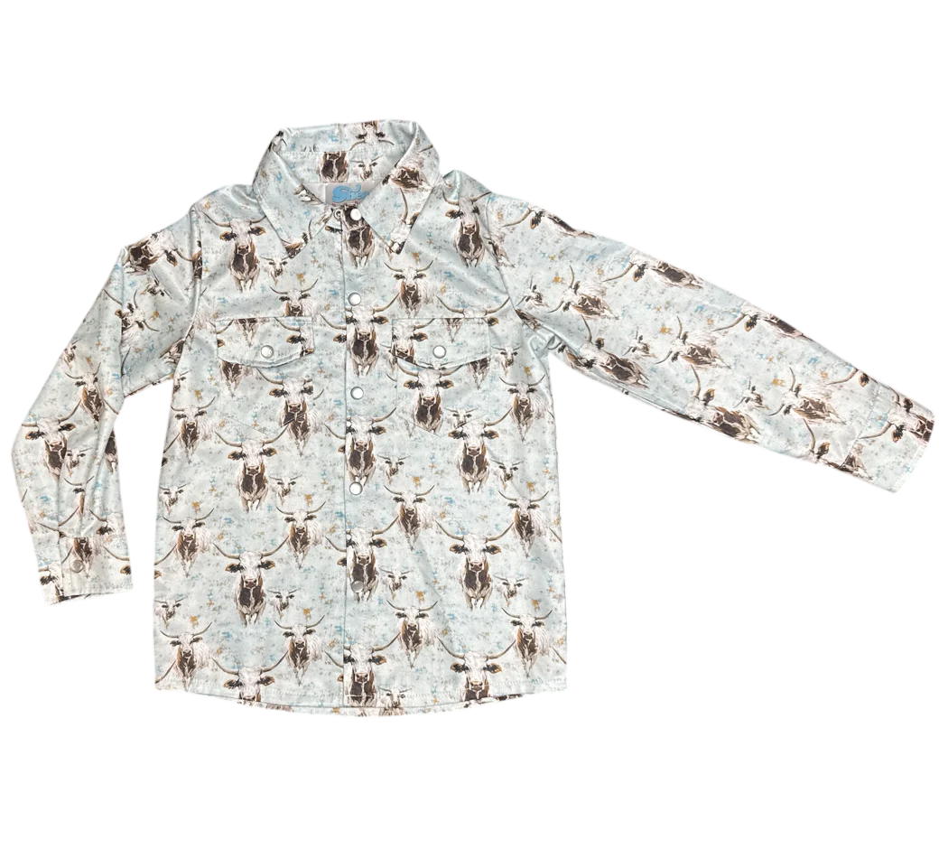 Shea Baby Longhorn Long Sleeve Pearl Snap