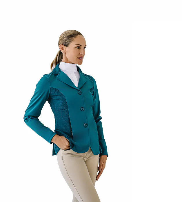 Ovation Ladies 3B Mesh Hybrid Show Coat Deep Teal