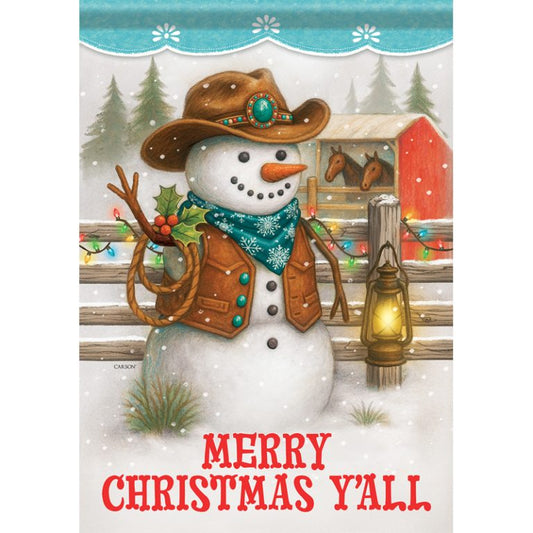 Carson Garden Flag Cowboy Snowman