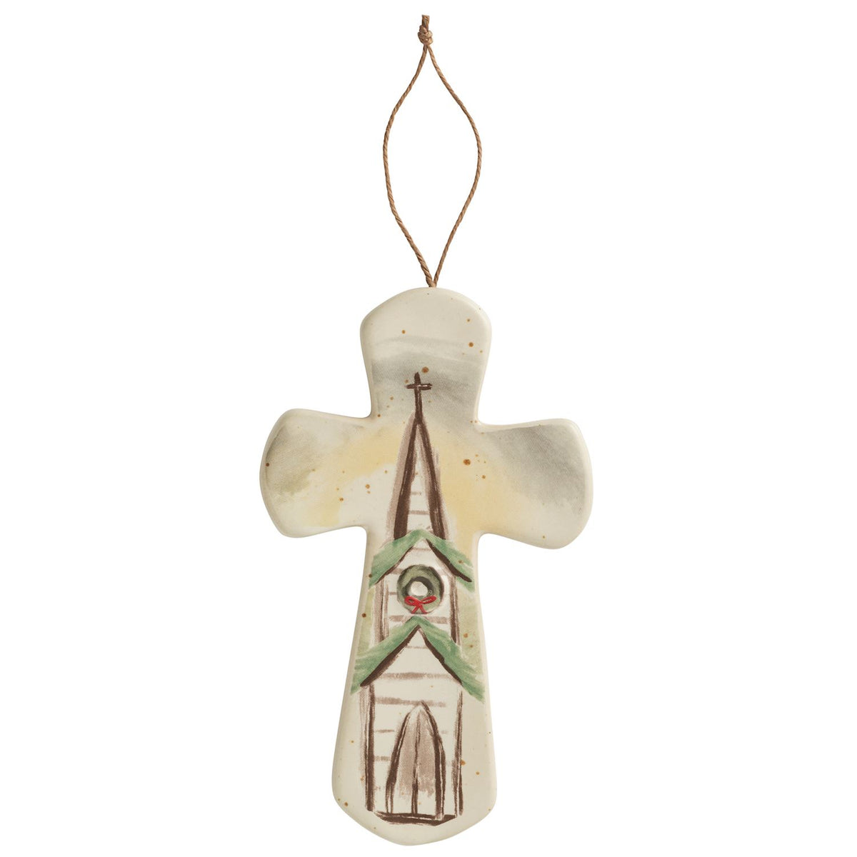 Mudpie Ceramic Cross Ornaments