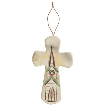 Mudpie Ceramic Cross Ornaments