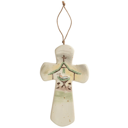 Mudpie Ceramic Cross Ornaments