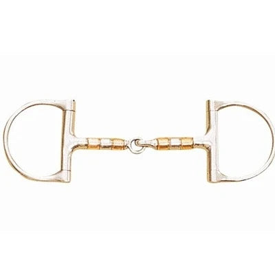 Centaur Jointed Roller Barrel Dee Snaffle Copper/Stainless
