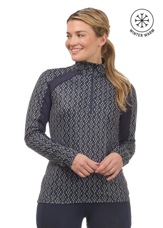 Kerrits First Level Quarter Zip Fleece Tech Top Print Galaxy Bit of Color