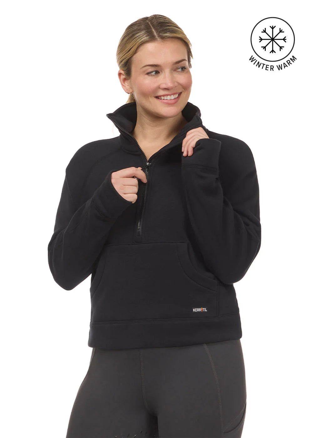 Kerrits Etched Equine Half Zip Sweatshirt Black