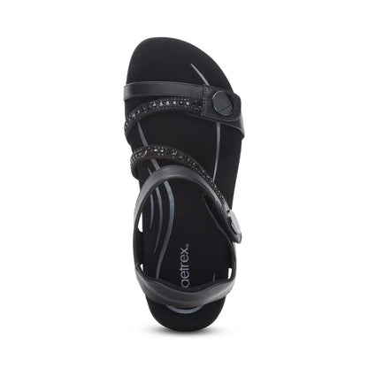 Aetrex Jess Black Sparkle