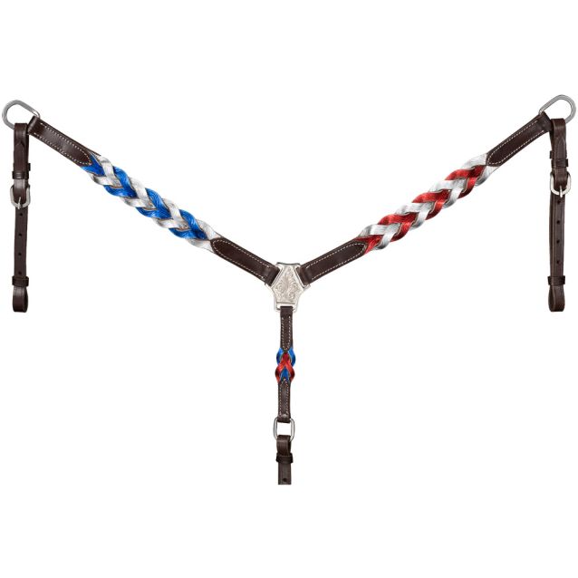 Tough 1 Patriotic Braided Leather Breast Collar