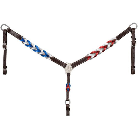 Tough 1 Patriotic Braided Leather Breast Collar