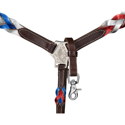 Tough 1 Patriotic Braided Leather Breast Collar