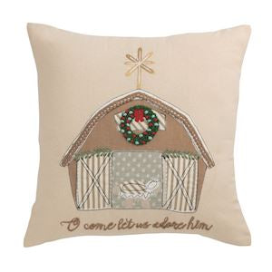 Mudpie Nativity Barn Pillow