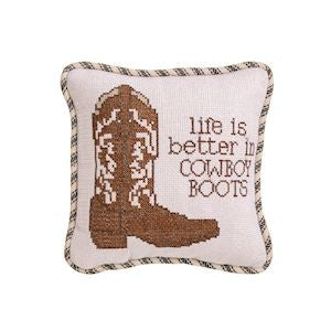 Mudpie Needlepoint Pillow
