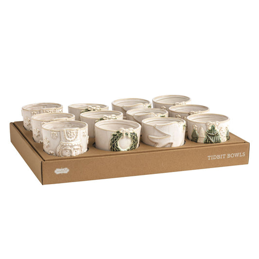 Mudpie White Christmas Tidbit Dishes