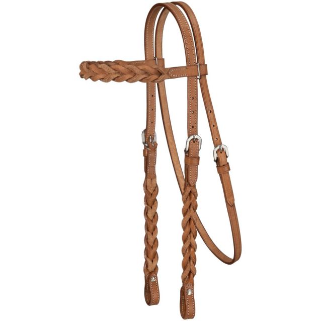 Tough 1 Braided Leather Browband Headstall