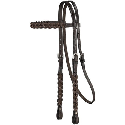 Tough 1 Braided Leather Browband Headstall