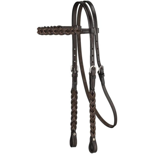 Tough 1 Braided Leather Browband Headstall