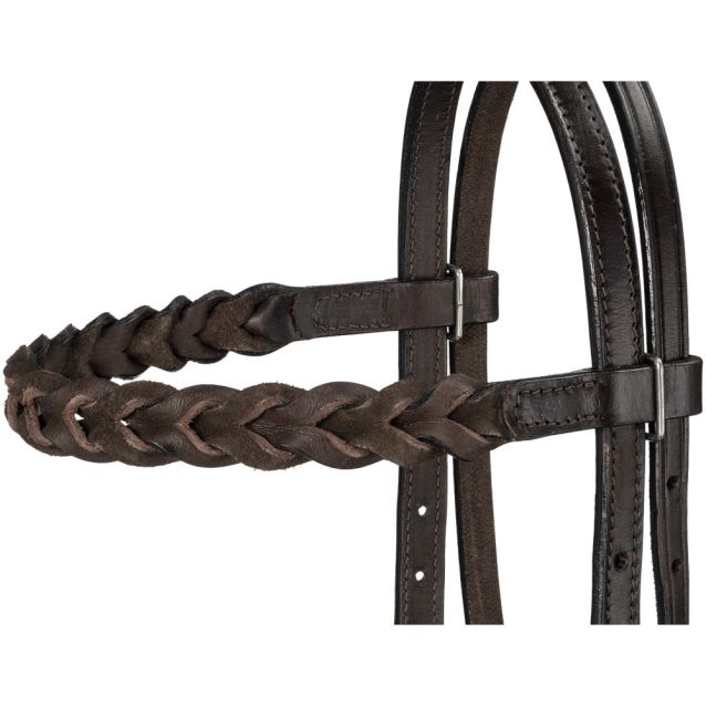 Tough 1 Braided Leather Browband Headstall