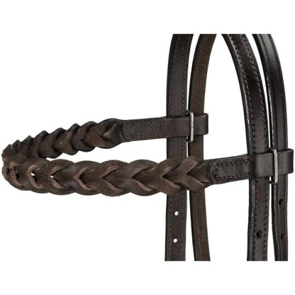 Tough 1 Braided Leather Browband Headstall