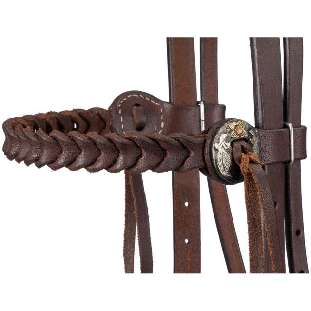 Tough 1 Braided Harness Leather Brow Headstall