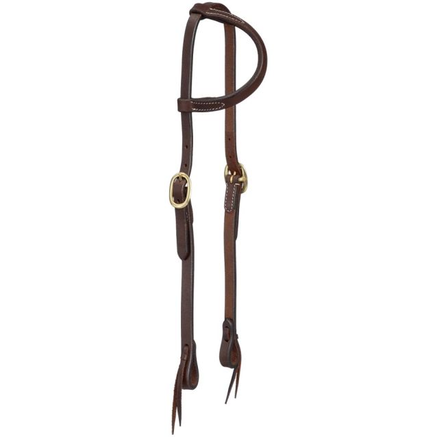 Tough 1 Harness Leather One Ear Headstall with Tie Ends