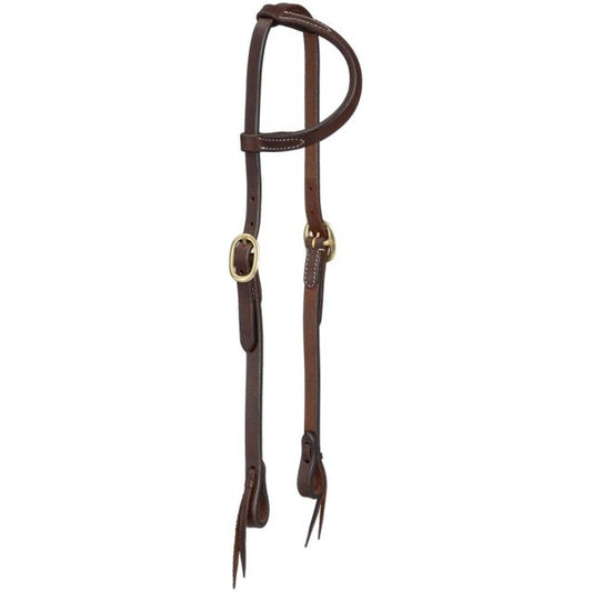 Tough 1 Harness Leather One Ear Headstall with Tie Ends