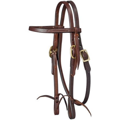 Tough 1 Mini Harness Leather Browband Headstall with Tie Ends
