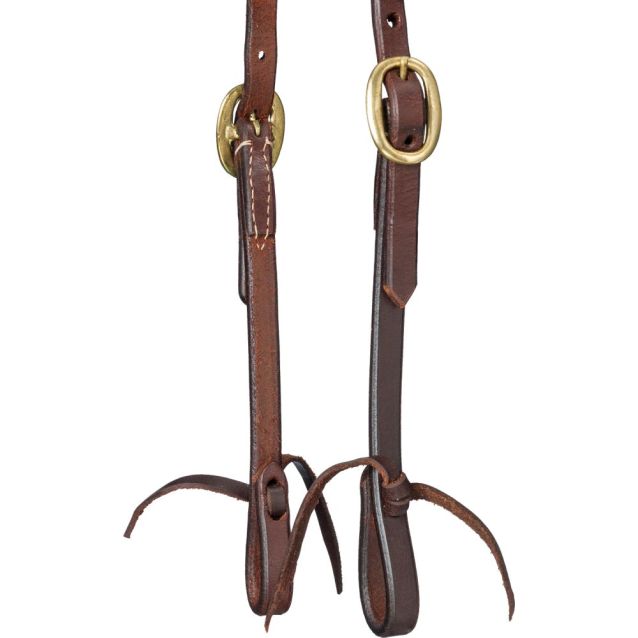 Tough 1 Mini Harness Leather Browband Headstall with Tie Ends