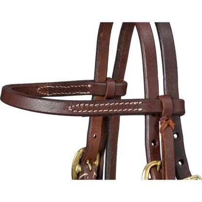 Tough 1 Mini Harness Leather Browband Headstall with Tie Ends