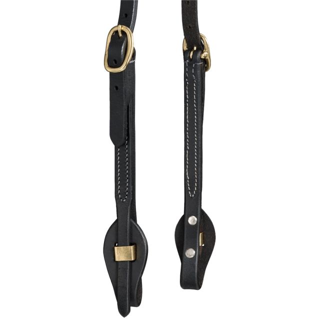 Royal King Harness Leather Ear Headstall with Quick Change Ends Black