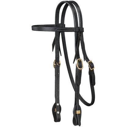 Royal King Harness Leather Browband Headstall with Quick Change Ends Black
