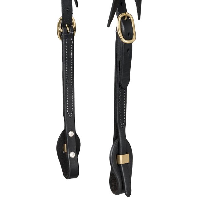 Royal King Harness Leather Browband Headstall with Quick Change Ends Black