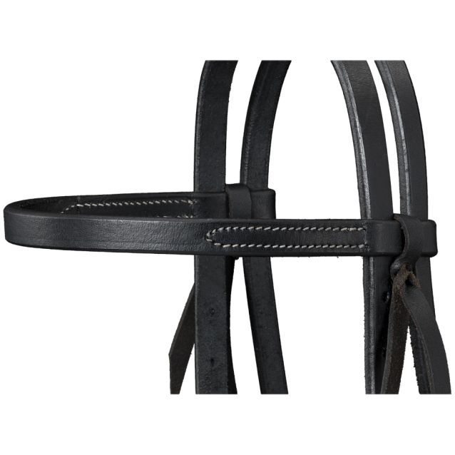Royal King Harness Leather Browband Headstall with Quick Change Ends Black