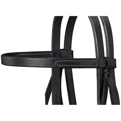 Royal King Harness Leather Browband Headstall with Quick Change Ends Black