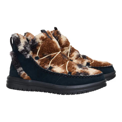 Hey Dude Camden Suede Cozy Black Multi/Black