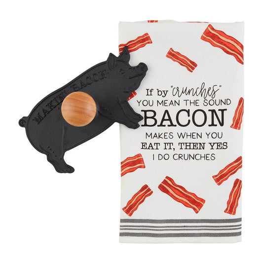 Mudpie Bacon Press and Dish Towel Set
