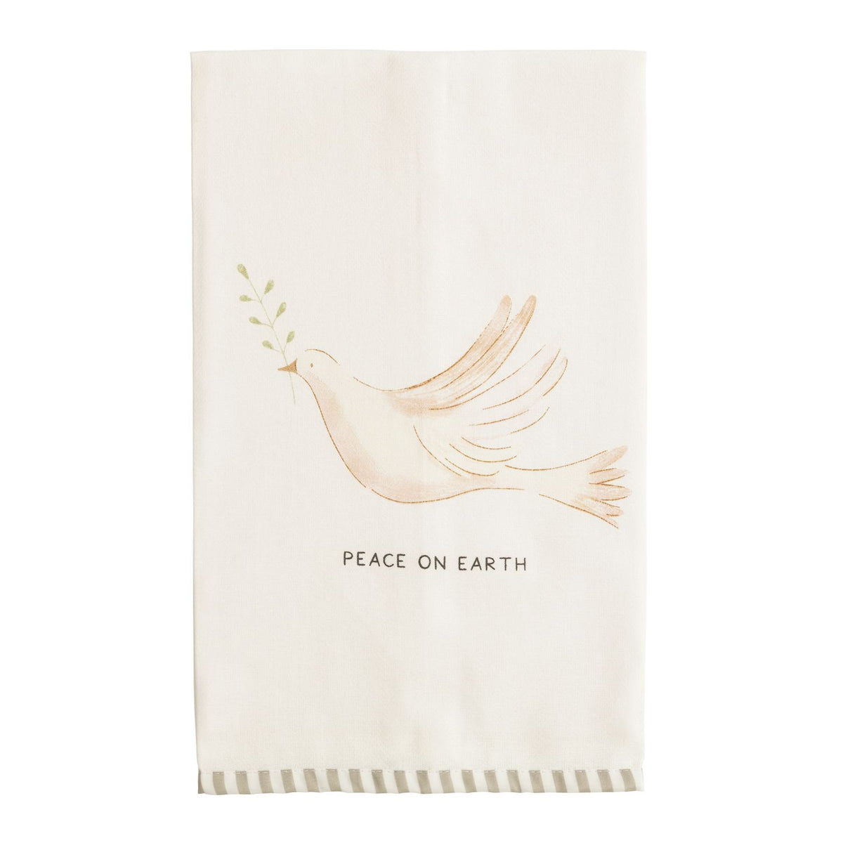 Mudpie White Christmas Stripe Hem Towel
