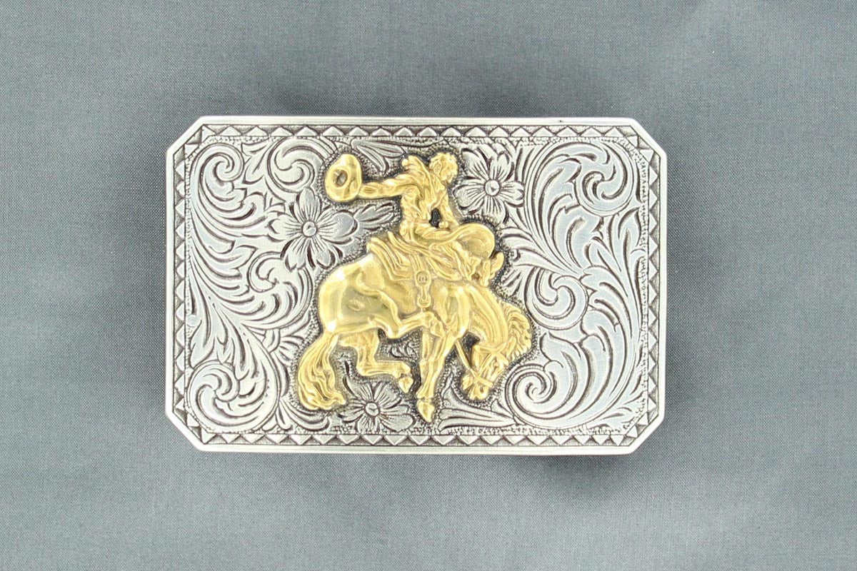 Nocona Gold Bucking Bronco Buckle