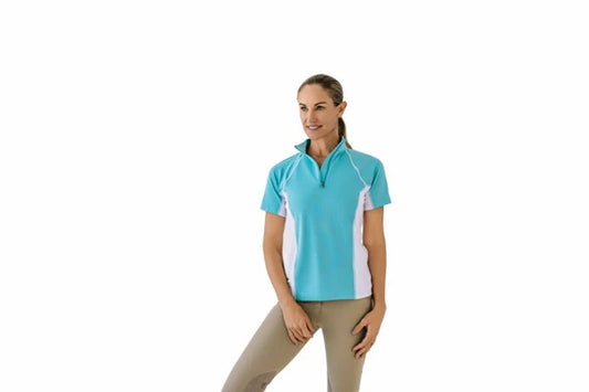 Ovation Ladies Quarter Zip Sun Shirt Open Water