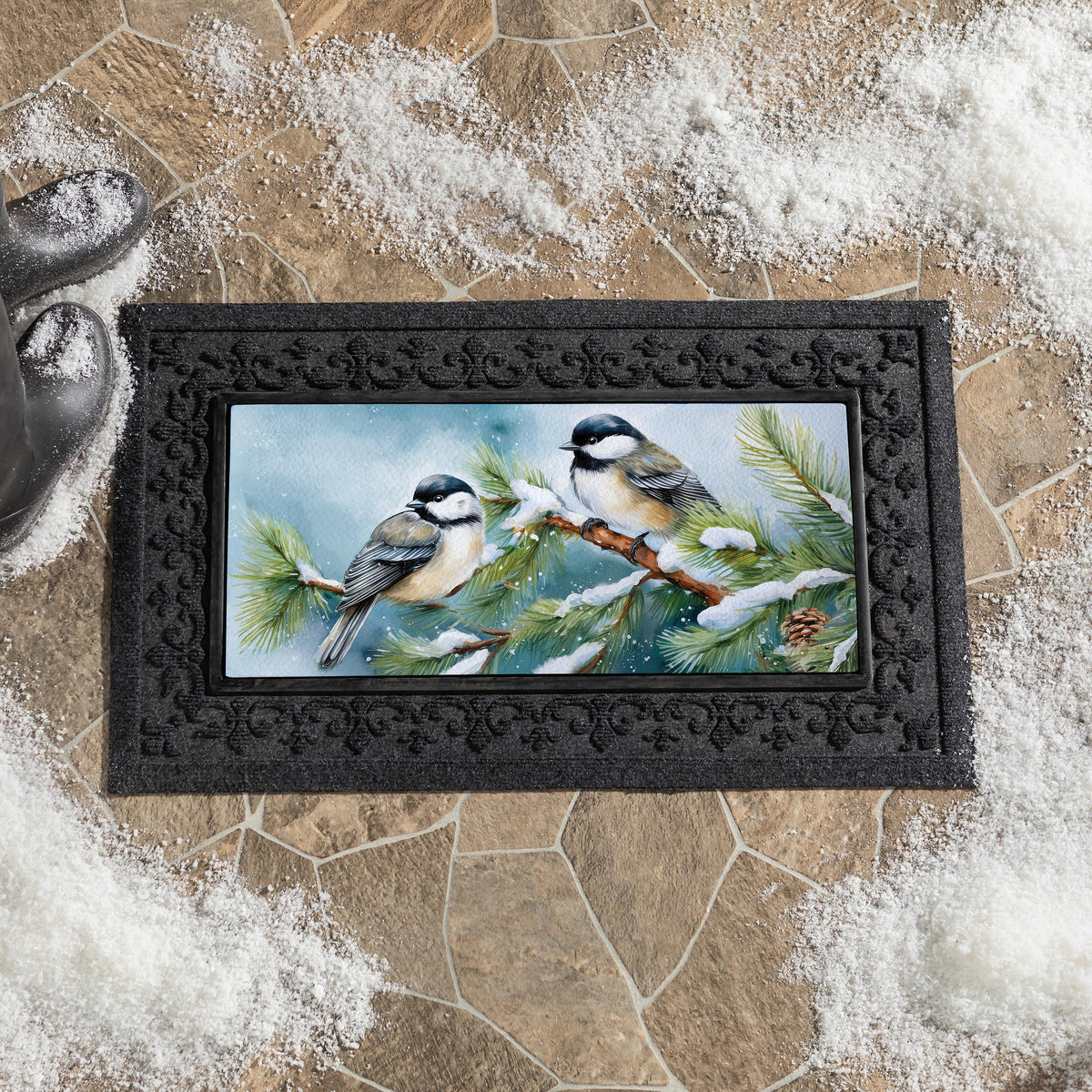 Evergreen Winter Chickadee Friends Sassafras Switch Mat