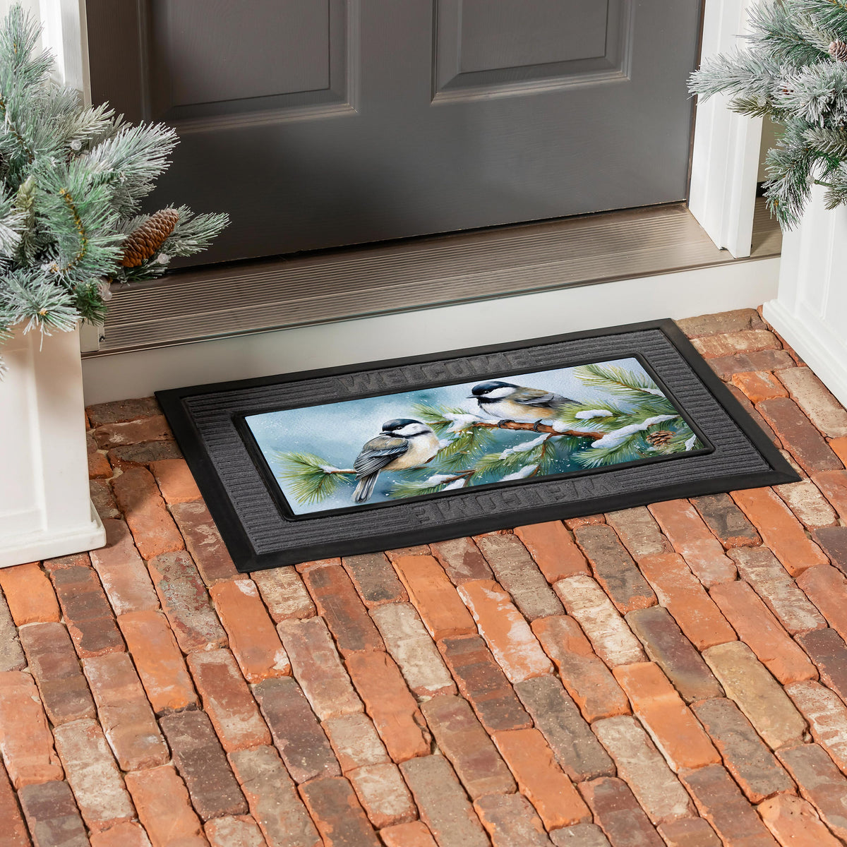 Evergreen Winter Chickadee Friends Sassafras Switch Mat