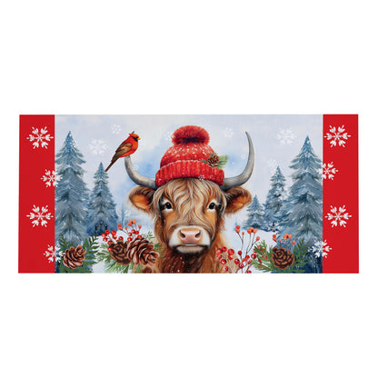 Evergreen Bundled Up Highland Cow Sassafras Switch Mat