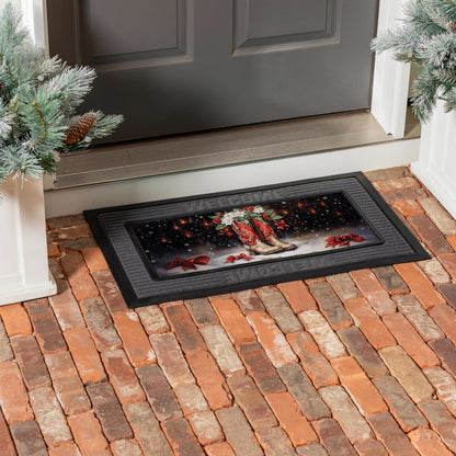 Evergreen Red Christmas Cowboy Boots Sassafras Switch Mat