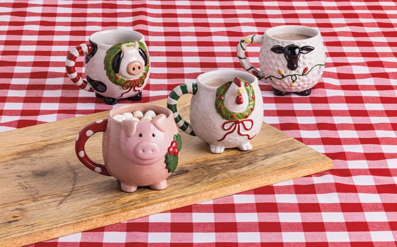 Mudpie Farm Animal Christmas Mug