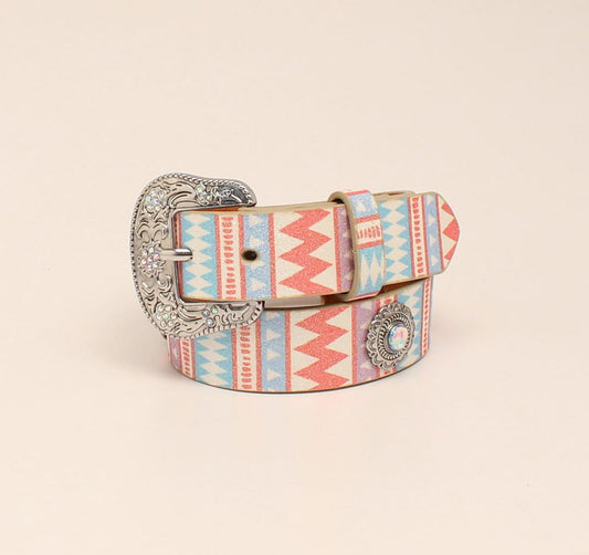 Angel Ranch Pastel Serape Bling Belt